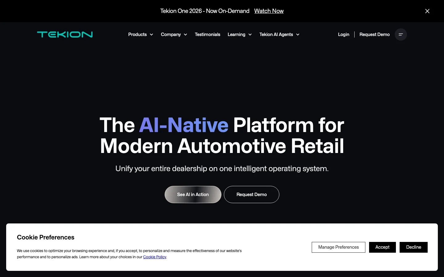 Tekion website