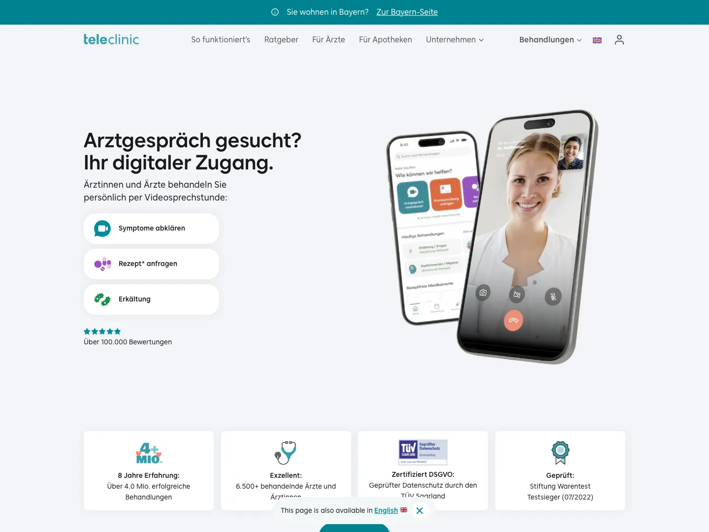 TeleClinic website