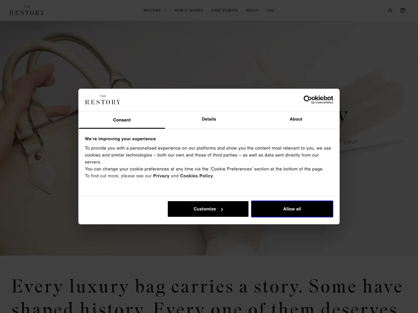 The Restory website