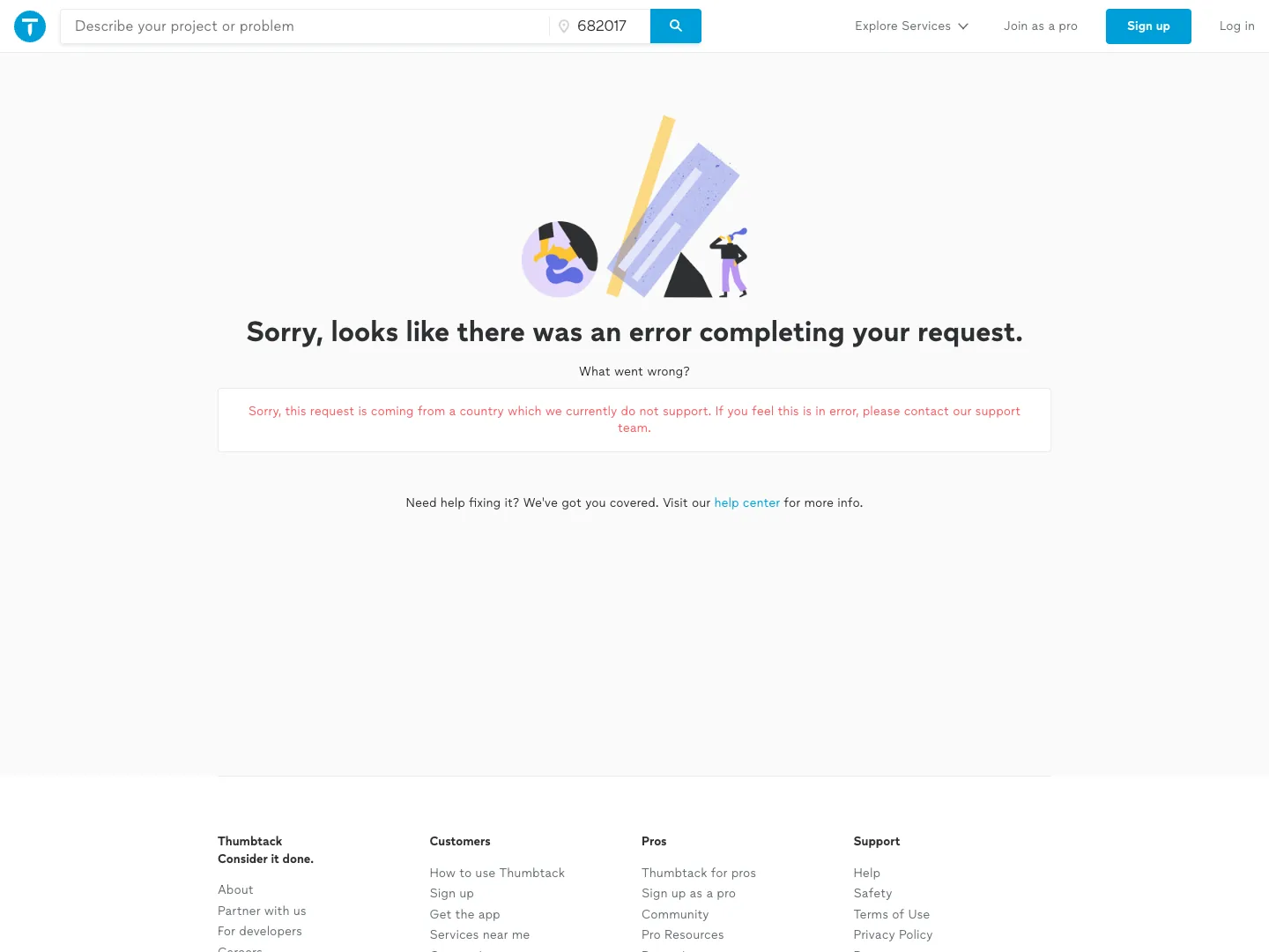 Thumbtack website