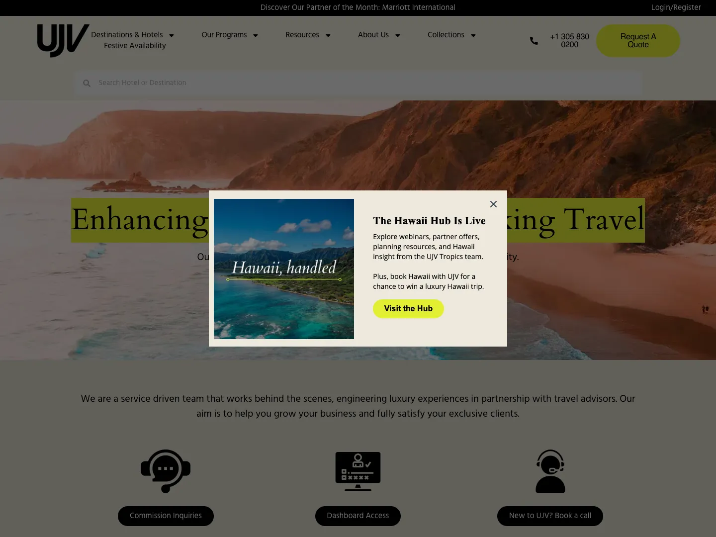 Ultimate Jet Vacations website