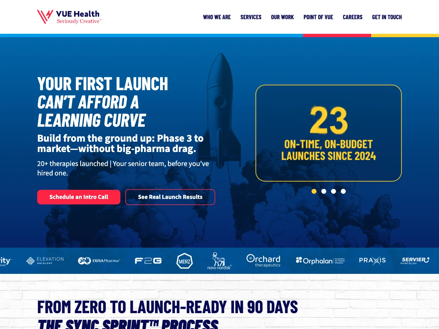 VUE Health website