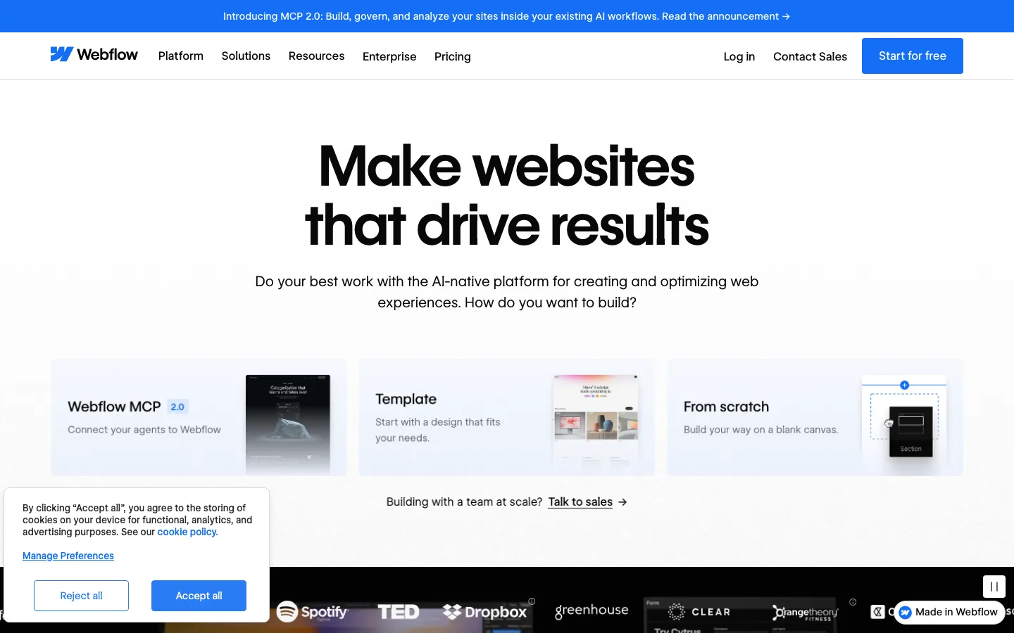 Webflow website